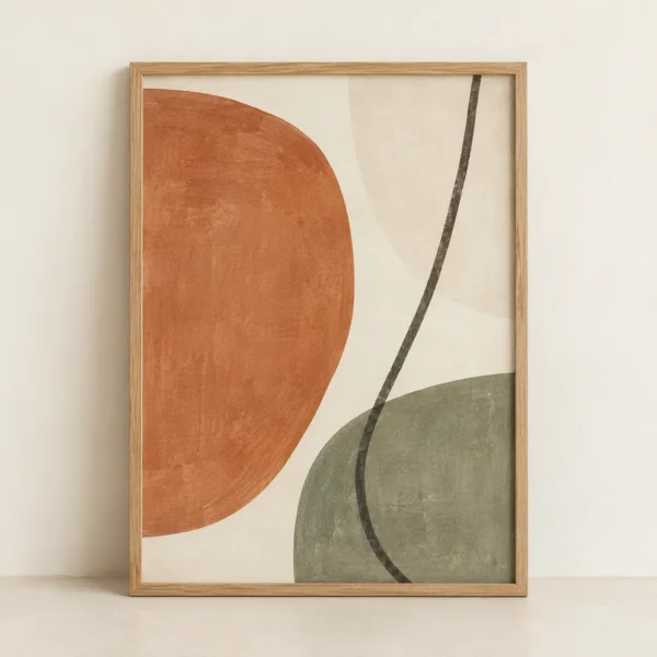 Equilibrio Print with an oak frame